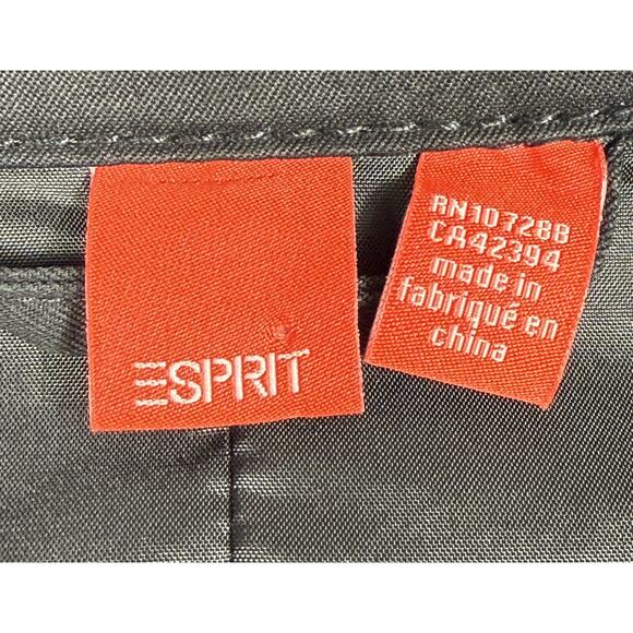 Espirit womens Black Button Down Mid Length Double Breasted Trenchcoat Sz 10 - Picture 3 of 13